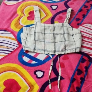 Plaid Crop Top with Straps